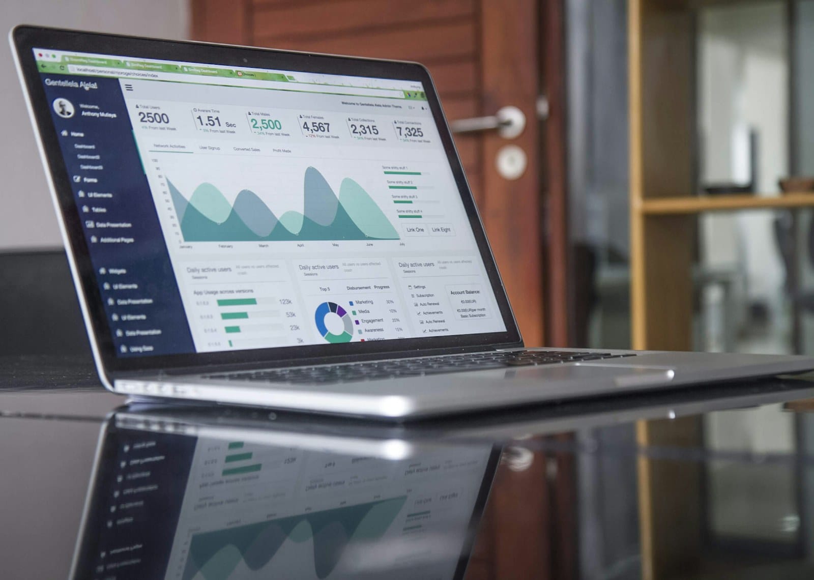 A laptop showing a performance analytics dashboard, representing the measurement layer paid media needs.