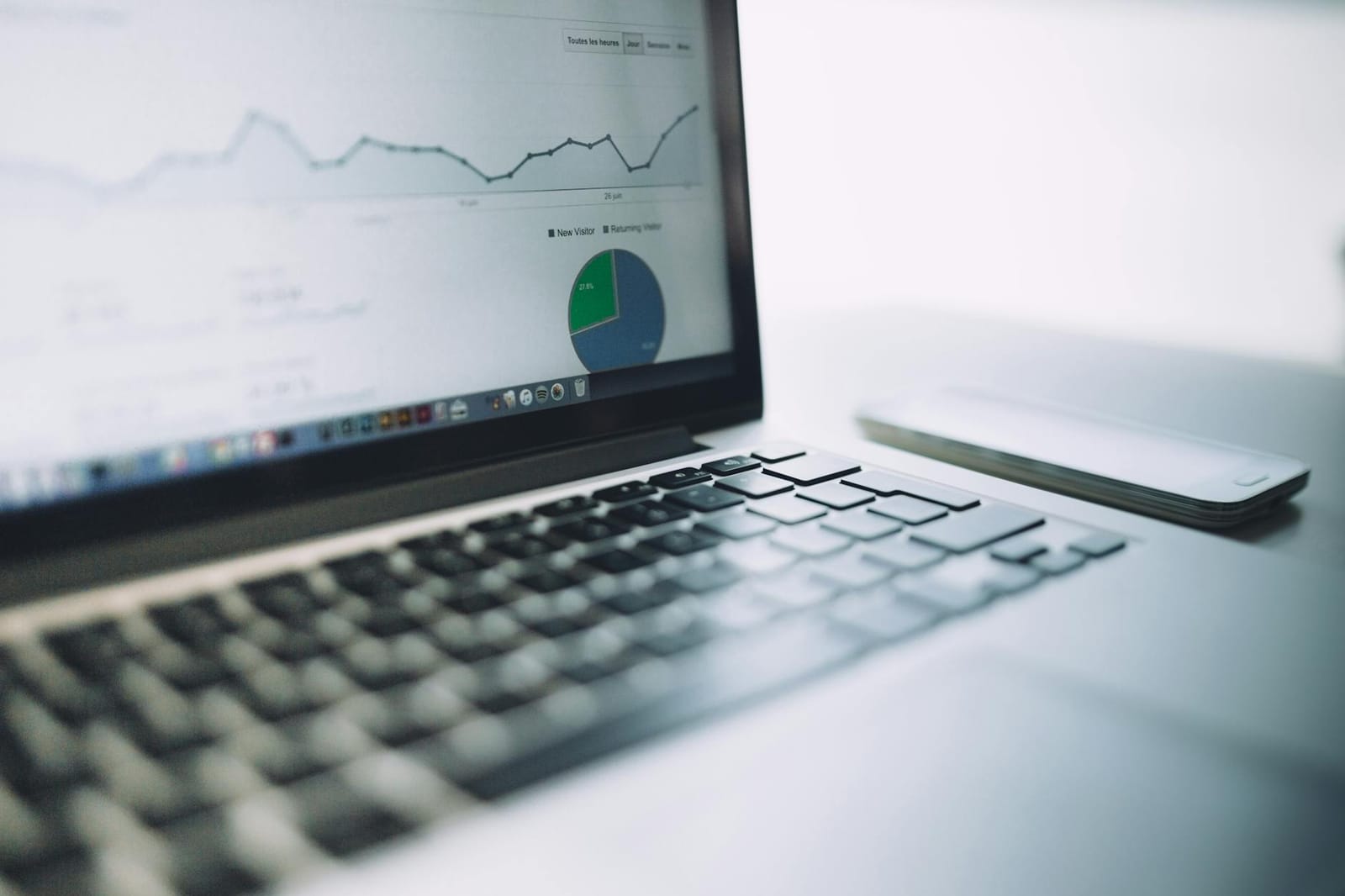 An analytics dashboard on a laptop screen.